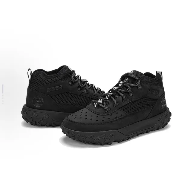 Timberland Black Mid-Cut Mesh-Suede Hybrid Hiking Boots 2