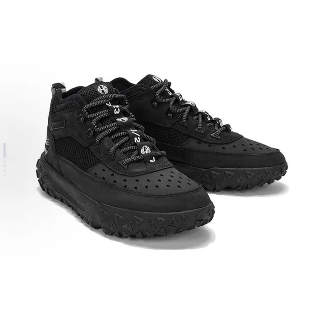Timberland Black Mid-Cut Mesh-Suede Hybrid Hiking Boots 4