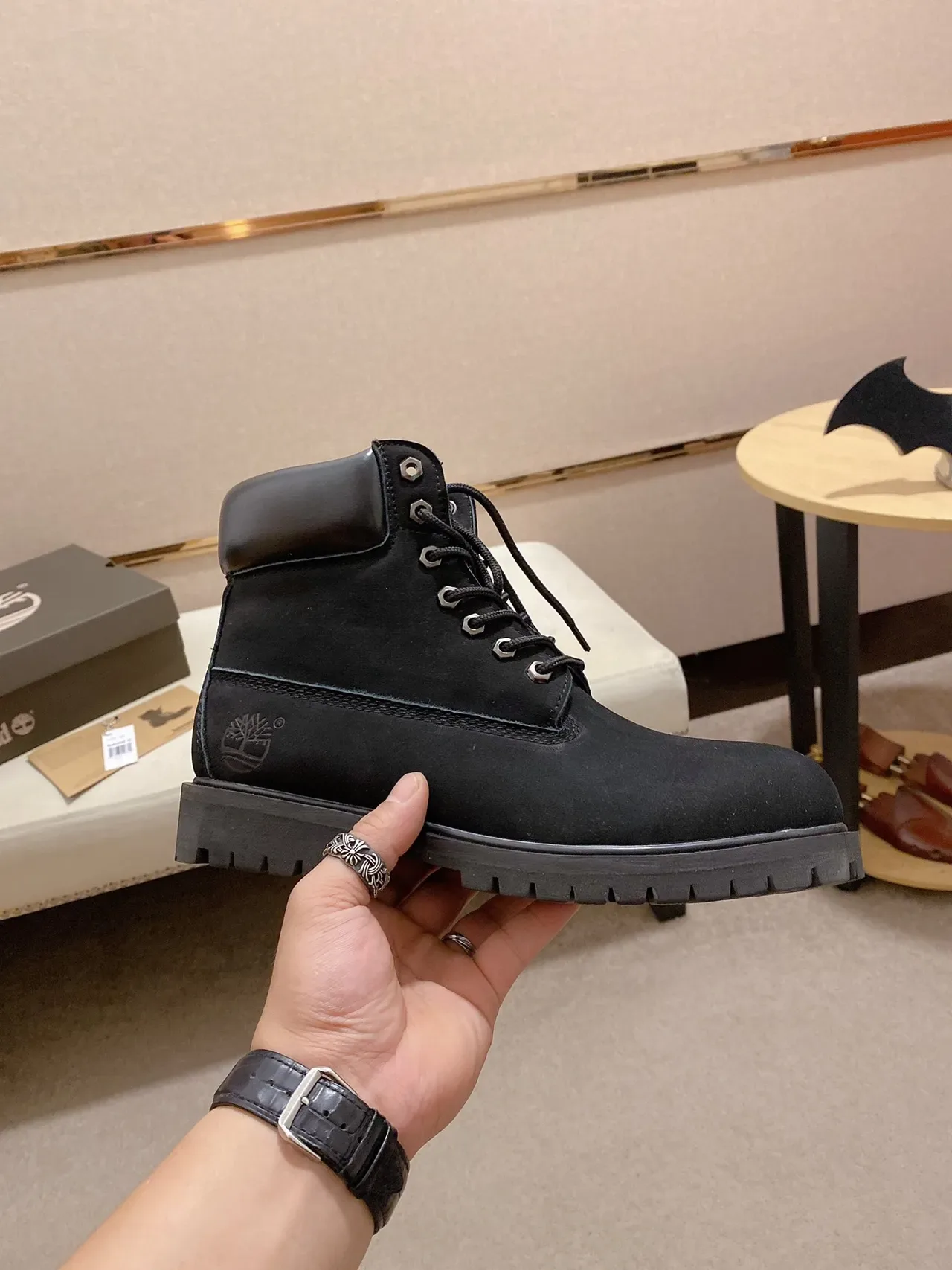 Timberland Premium بوت عمل 6 إنش أسود نابوك 5