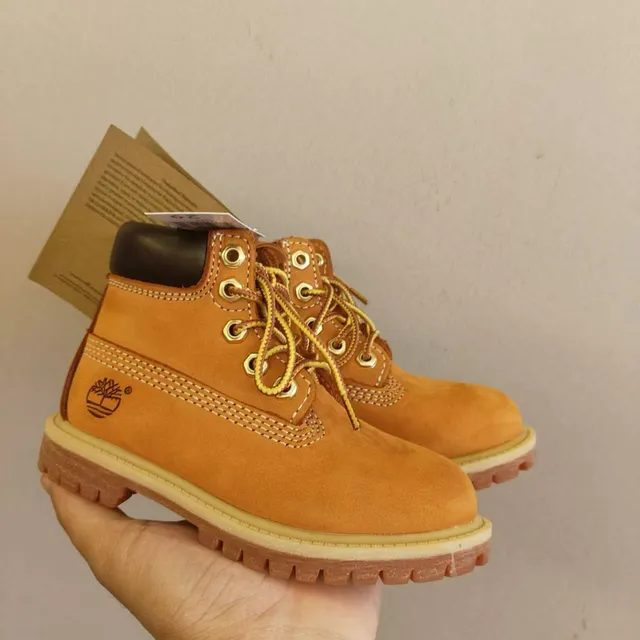 Timberland Premium 6-Inch Brown Beige Nubuck Upper Contrast Stitching Work Boots 4