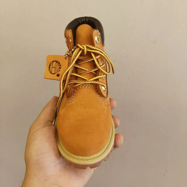 Timberland Premium 6-Inch Brown Beige Nubuck Upper Contrast Stitching Work Boots 6
