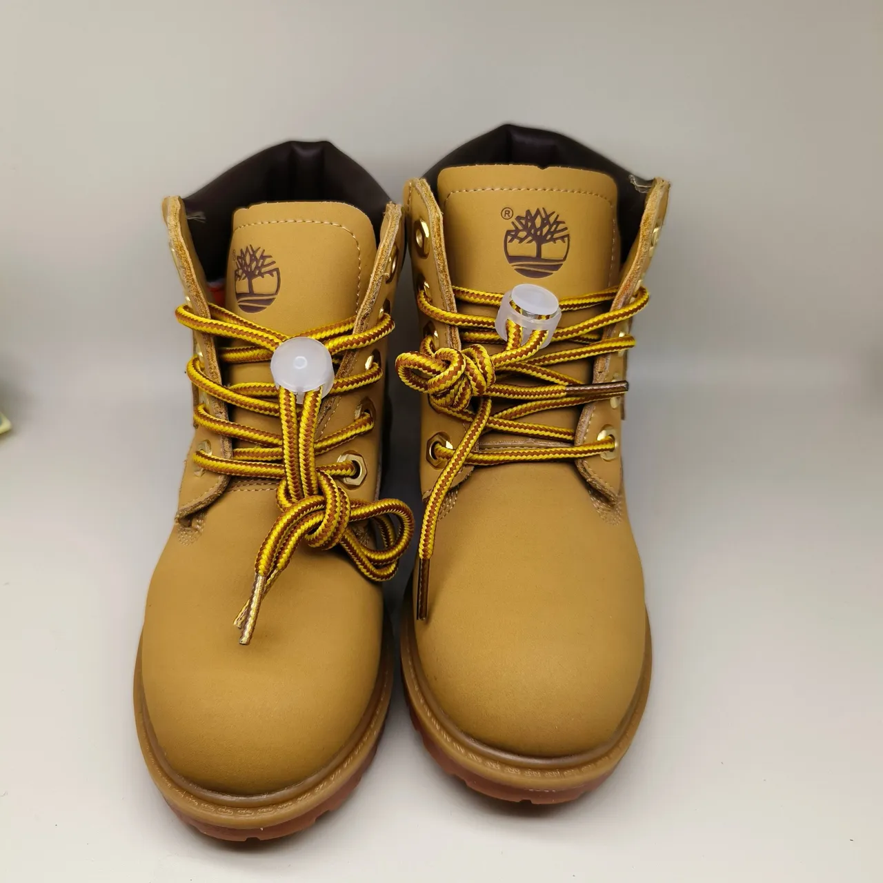 Timberland Premium 6-Inch Tan and Navy Work Boots 15