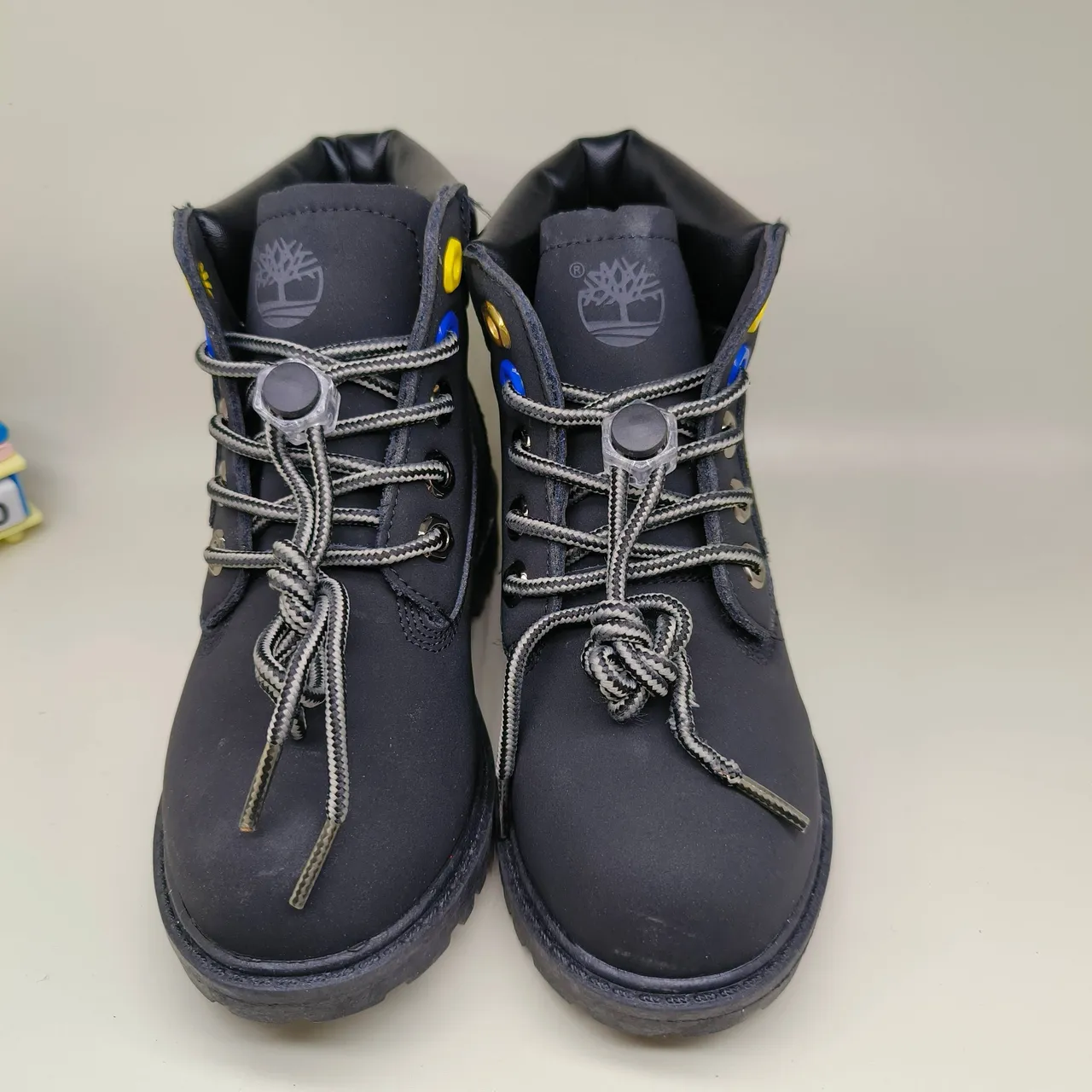 Timberland Premium 6-Inch Tan and Navy Work Boots 20