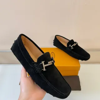 Tod's Gommino Loafer Black Suede H-Bit Loafers