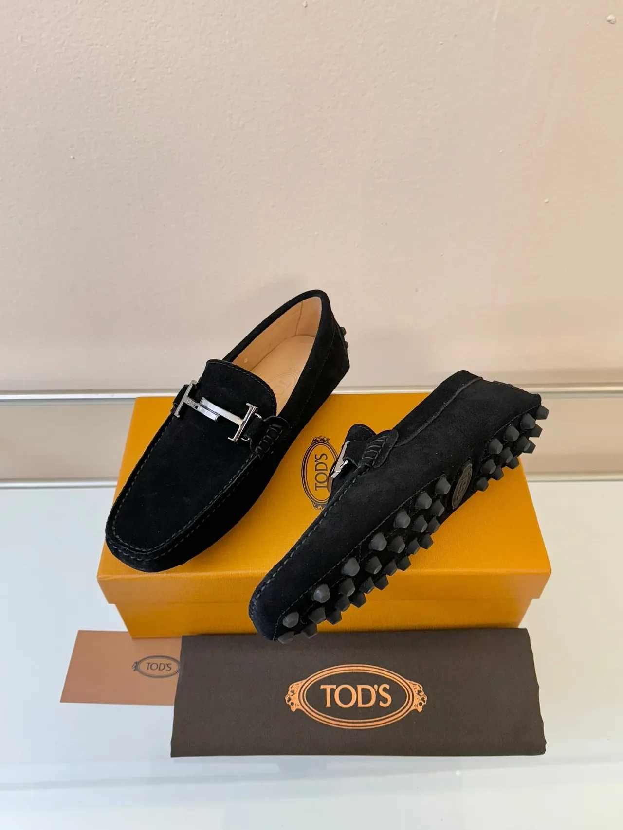 Tod's Gommino Loafer Black Suede H-Bit Loafers 2