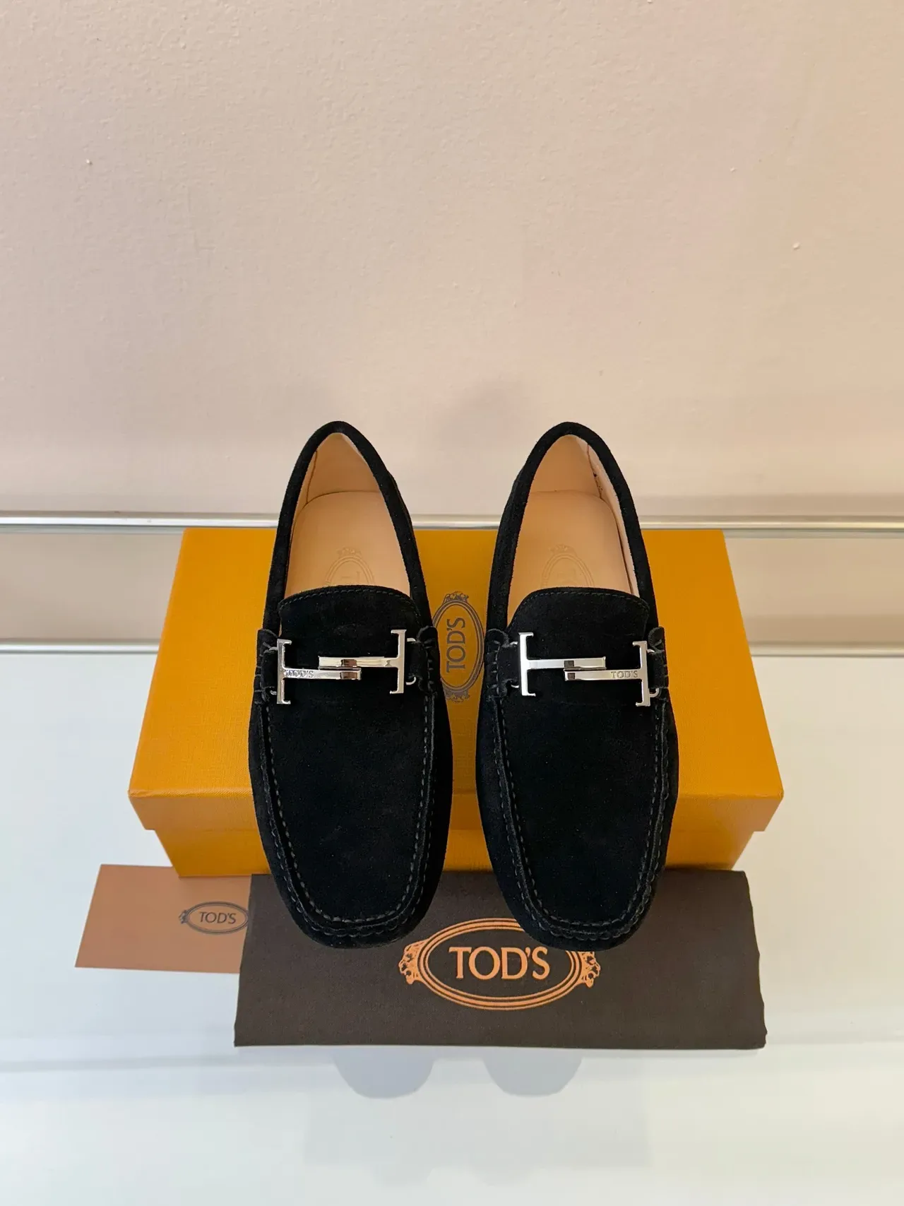 Tod's Gommino Loafer Black Suede H-Bit Loafers 6