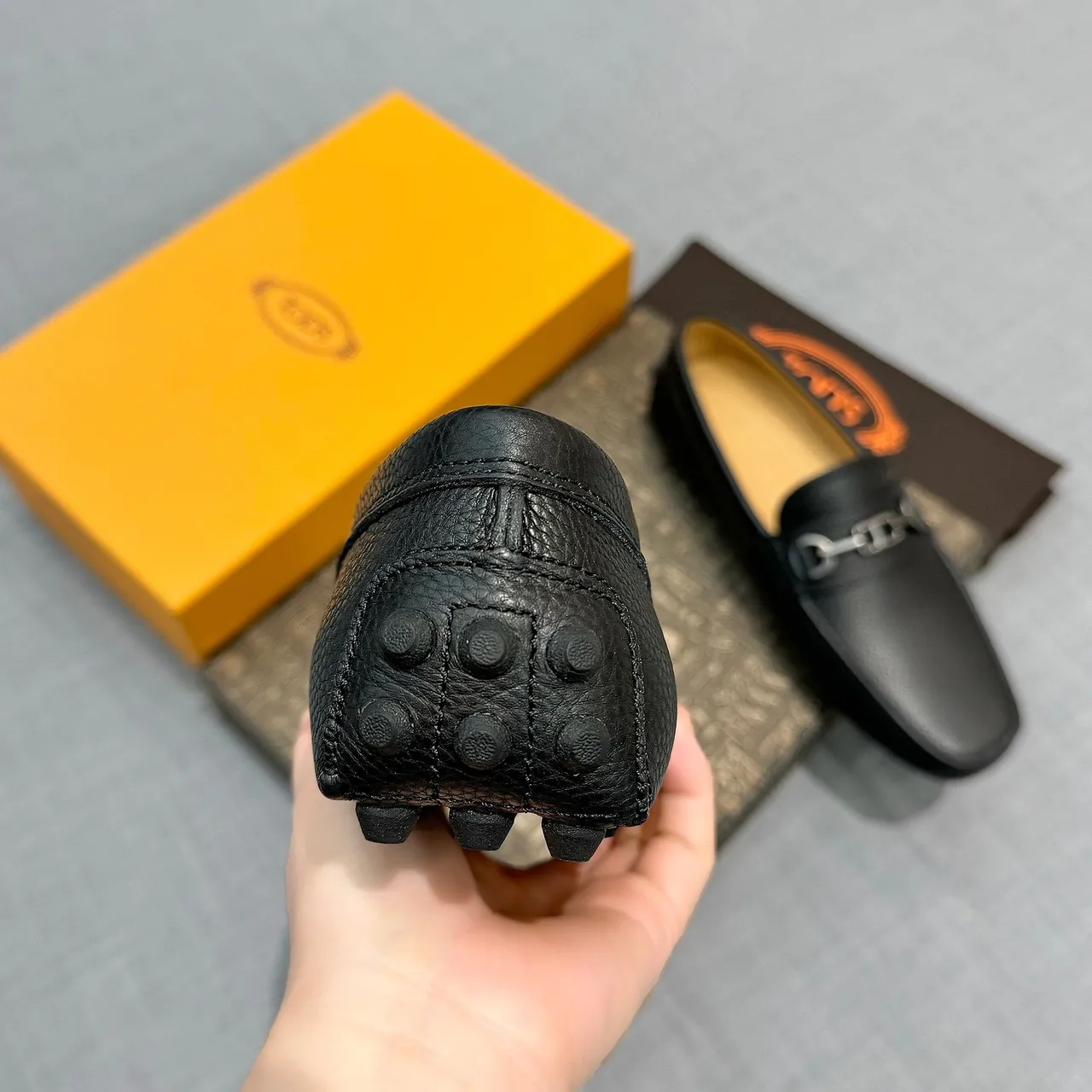 Tod's Horsebit Loafer Mocassins en cuir noir grainé 3