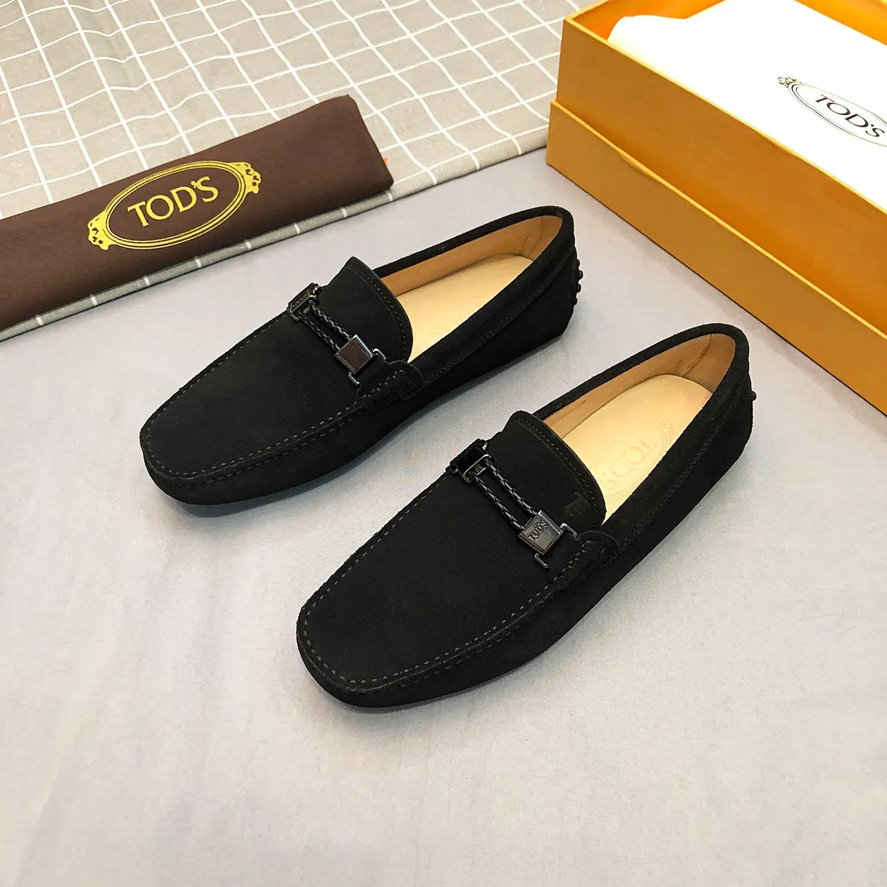 Tod's Horsebit Loafer Mocassins de camurça preto 3