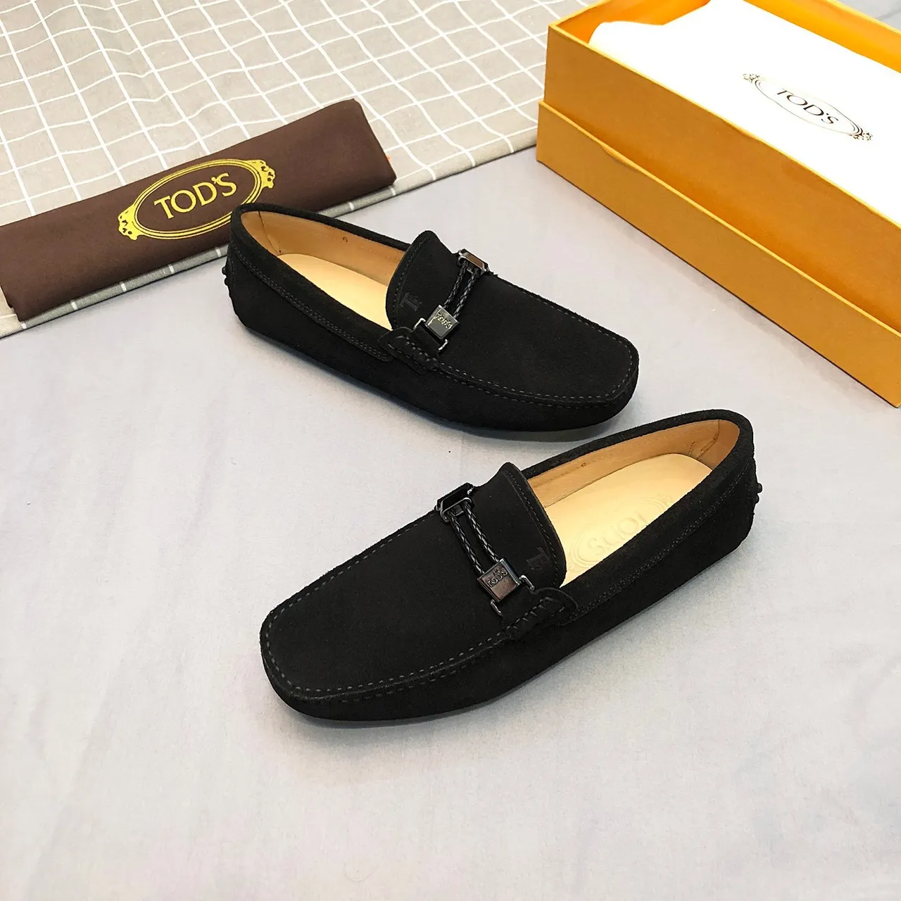 Tod's Horsebit Loafer Mocassins de camurça preto 4