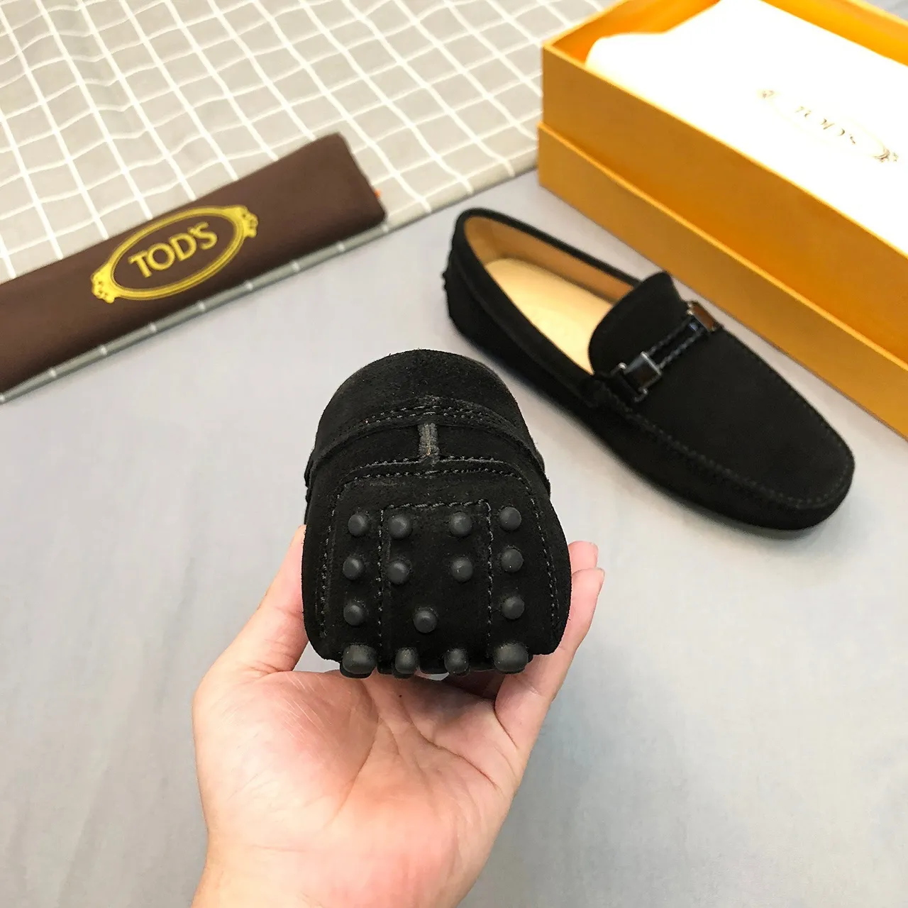 Tod's Horsebit Loafer Mocassins de camurça preto 7