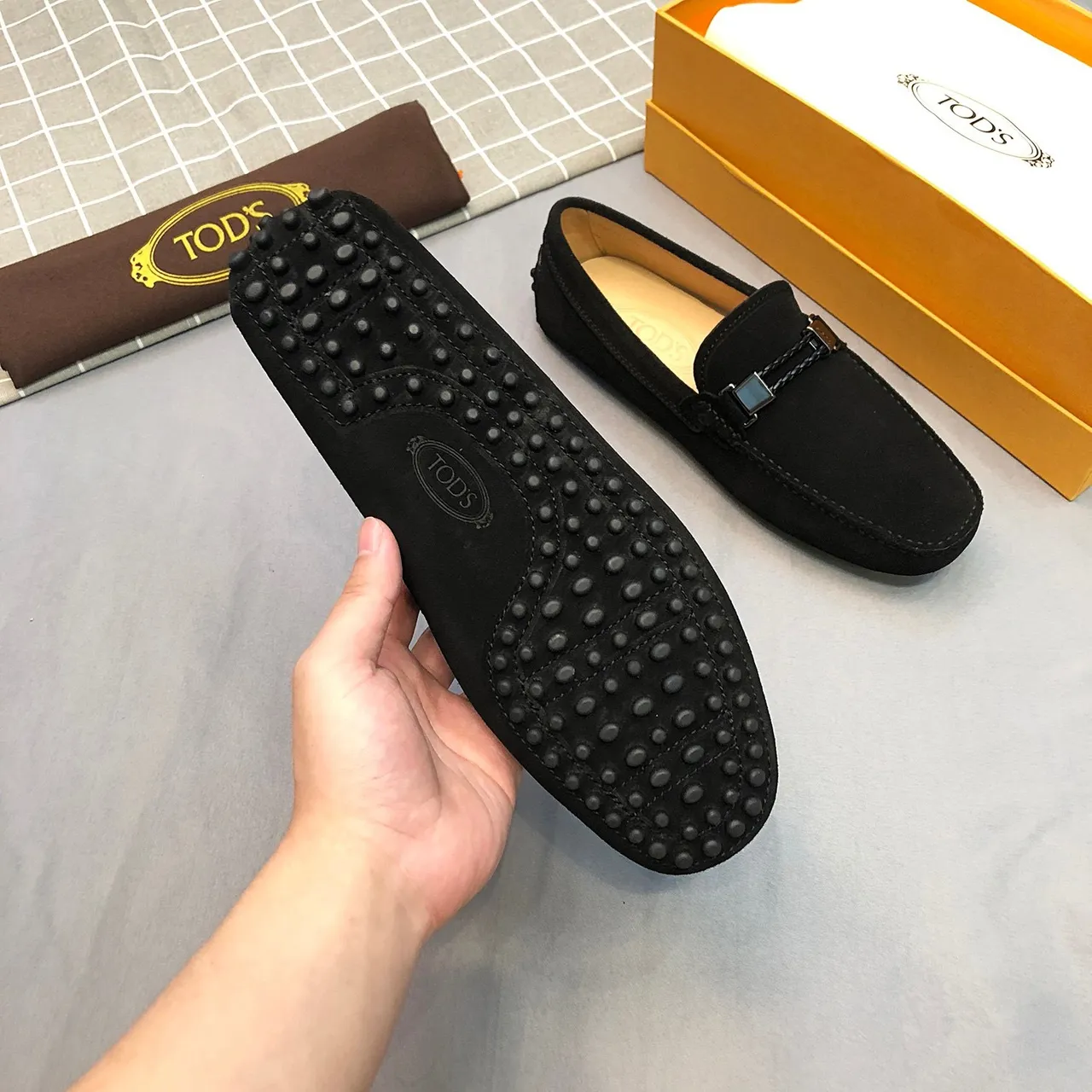 Tod's Horsebit Loafer Mocassins de camurça preto 8