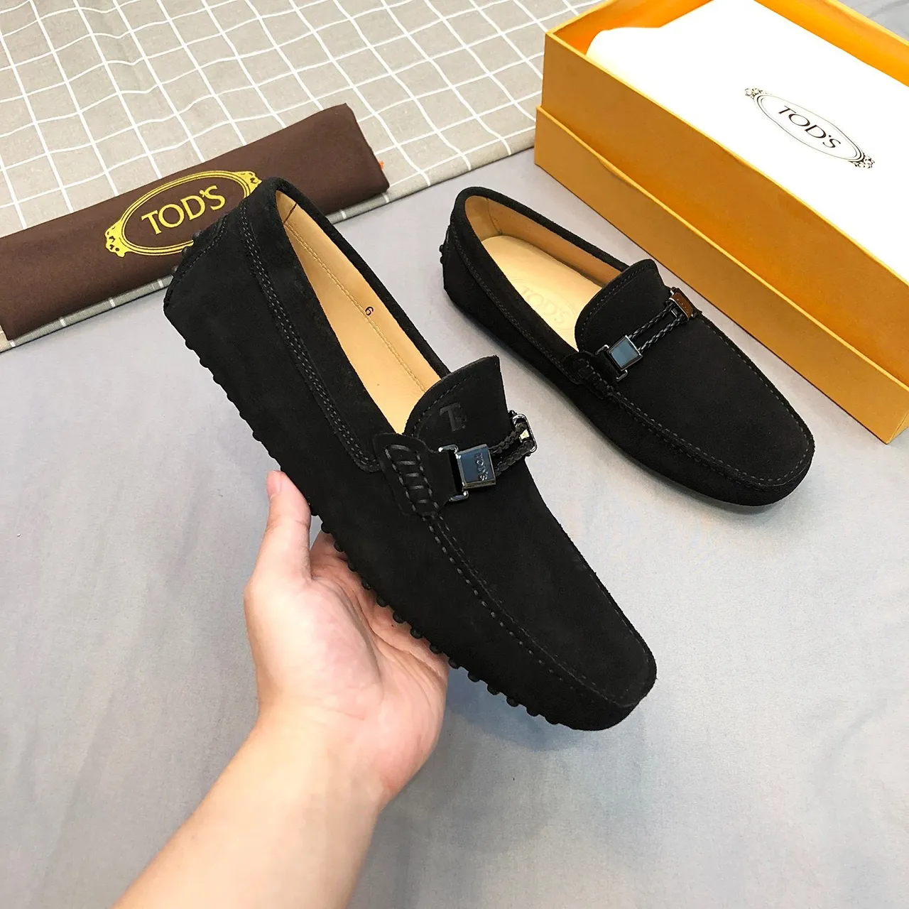 Tod's Horsebit Loafer Mocassins de camurça preto 9