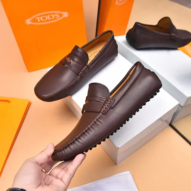 Tod's Penny Loafer Brown Leather Moc-Toe Loafers 4
