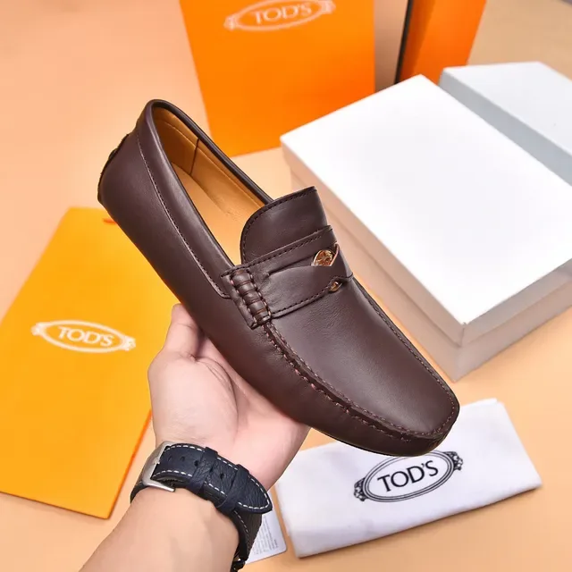 Tod's Penny Loafer Brown Leather Moc-Toe Loafers 5