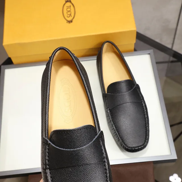 Tod's Penny Loafer Cuir Granulé Noir Mocasins Slip-On 2