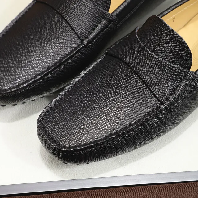 Tod's Penny Loafer Cuir Granulé Noir Mocasins Slip-On 5