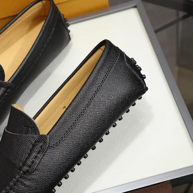 Tod's Penny Loafer Cuir Granulé Noir Mocasins Slip-On 6