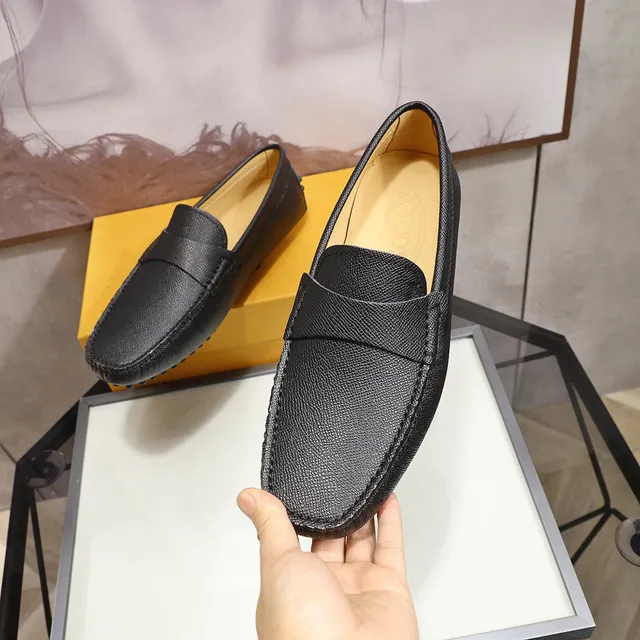 Tod's Penny Loafer Cuir Granulé Noir Mocasins Slip-On 7