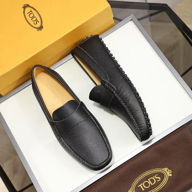 Tod's Penny Loafer Cuir Granulé Noir Mocasins Slip-On 9