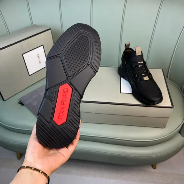 Tom Ford Black and Beige Mesh Lifestyle Sneaker 2
