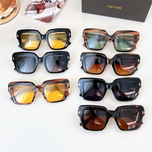 Tom Ford Oversized Square Black Acetate Yellow Lens Sunglasses 3