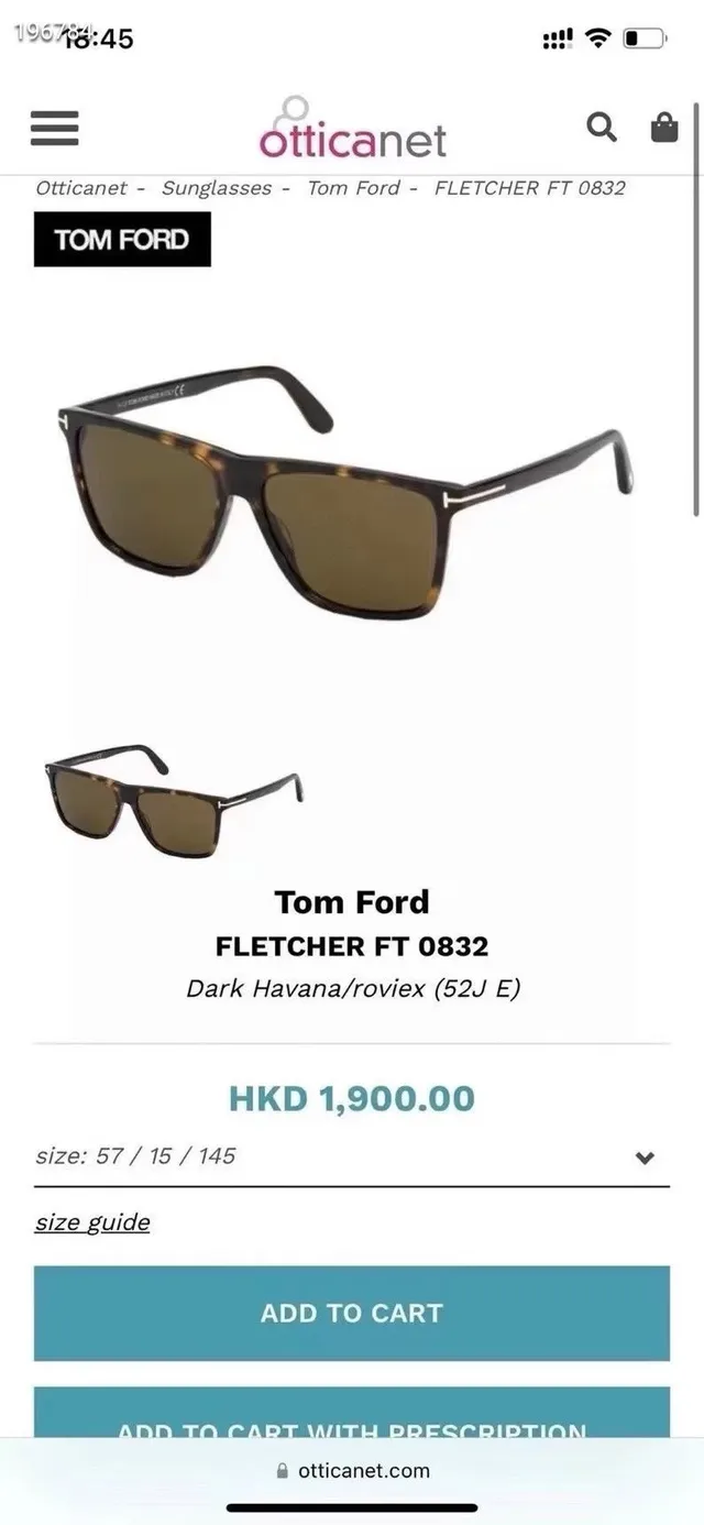 Tom Ford Square Black Brown Rectangular Acetate Frames Gold T-Logo Temples Sunglasses 2
