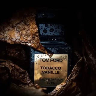 Tom Ford Tobacco Vanille Black Gold Glossy Glass Plaque Label Perfume