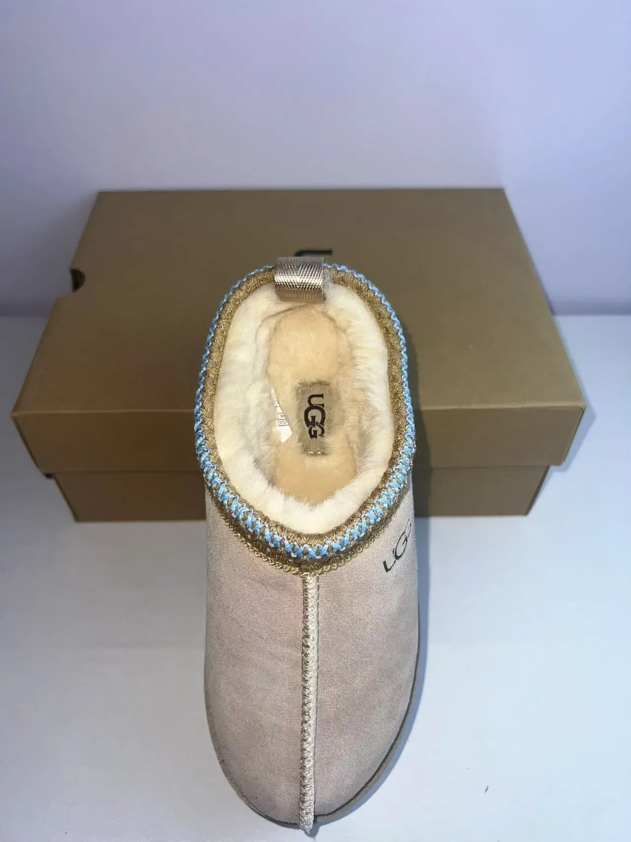 UGG Beige Blue Platform Sole Shearling-Lined Casual Shoes 2
