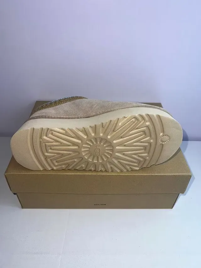 UGG Beige Blue Platform Sole Shearling-Lined Casual Shoes 3