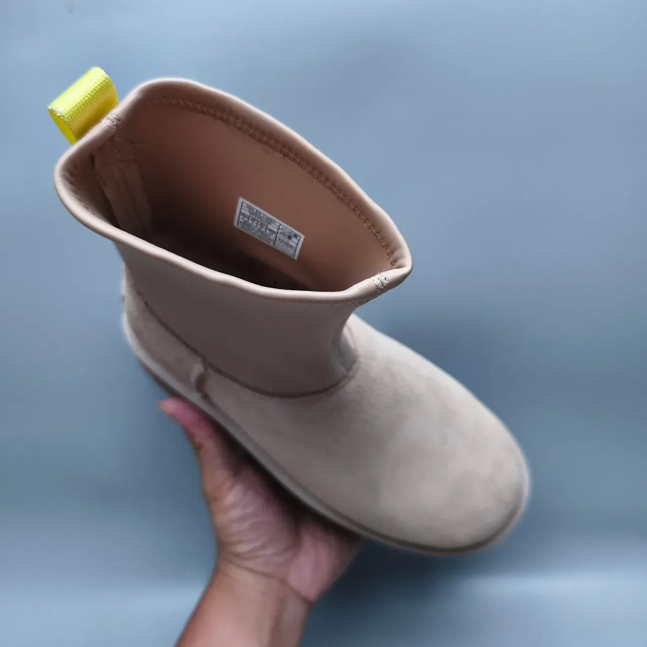 UGG Beige Yellow Slip-On Platform Sole Ankle Boots 3