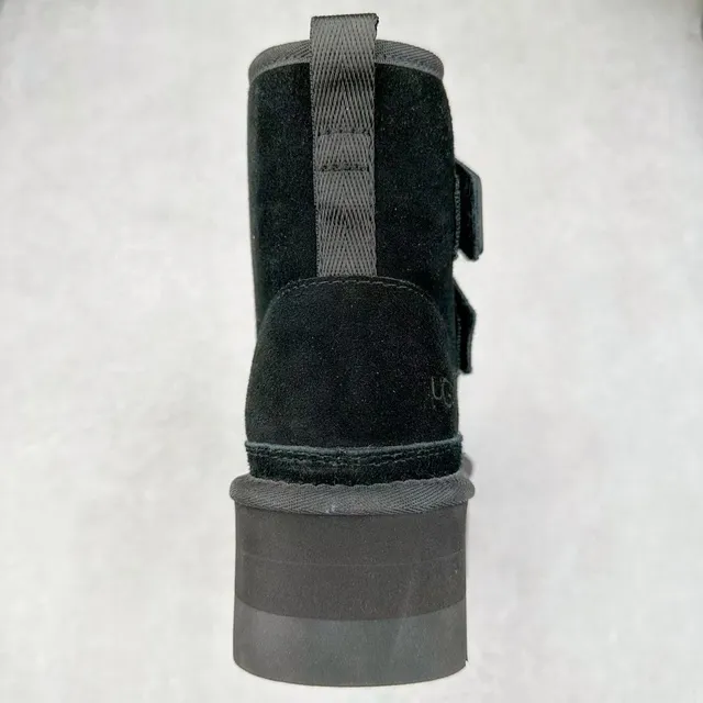 UGG Black Platform Sole Velcro Strap Closure Snow Boots 8