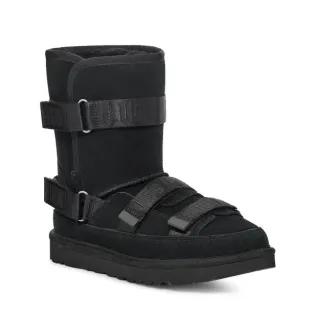 UGG কালো স্ট্র্যাপড সুয়েড স্নো বুট