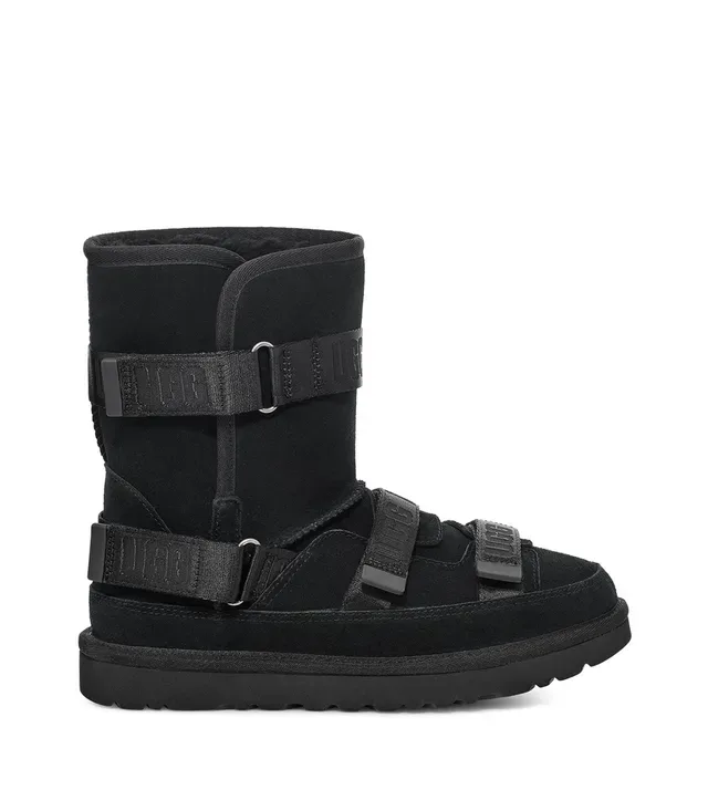 UGG Black Strapped Suede Snow Boots 2