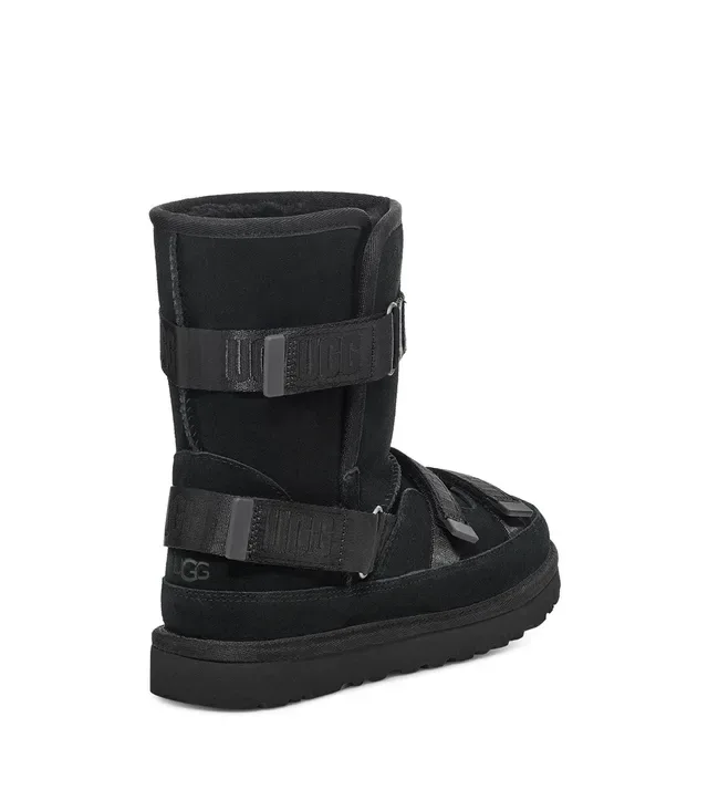 UGG Black Strapped Suede Snow Boots 4