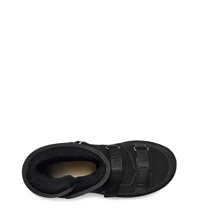 UGG Black Strapped Suede Snow Boots 5