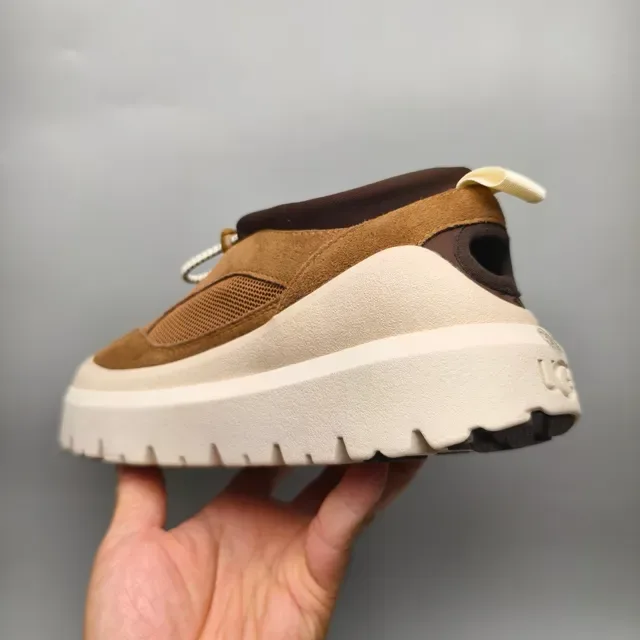 UGG Brown Beige Slip-On Platform Sole Lifestyle Sneakers 4