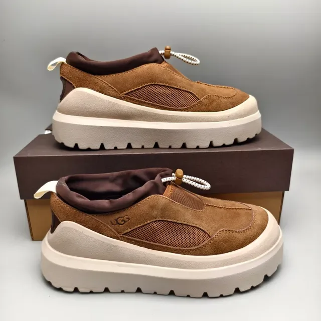 UGG Brown Beige Slip-On Platform Sole Lifestyle Sneakers 5