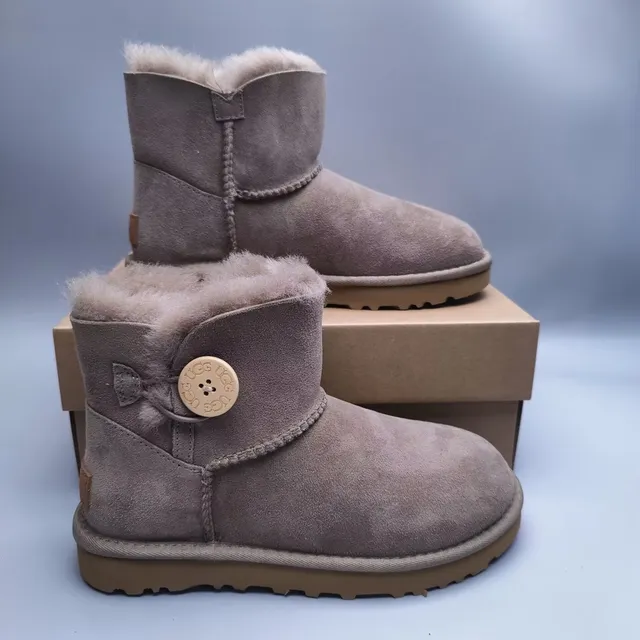 UGG Classic Mini Button Taupe Snow Boots 6