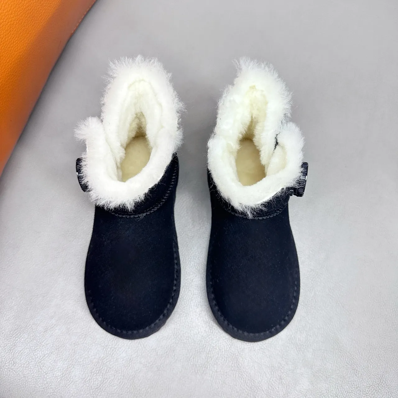 UGG Classic Mini Khaki Suede Shearling-Lined Snow Boots 18
