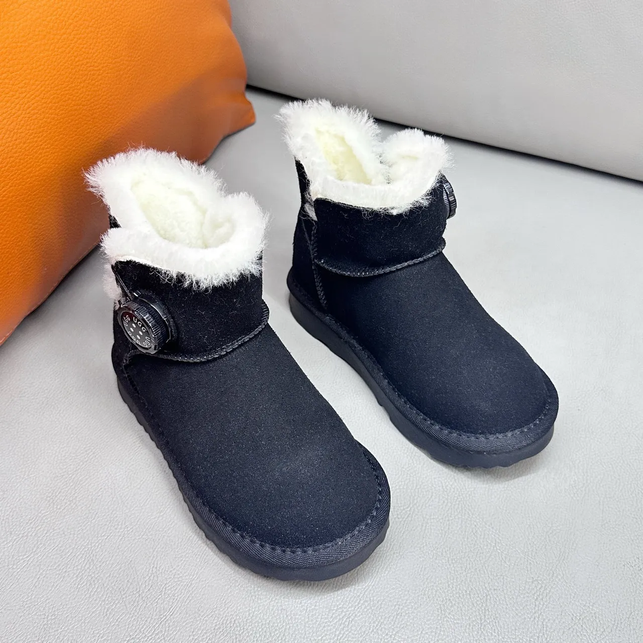 UGG Classic Mini Khaki Suede Shearling-Lined Snow Boots 20