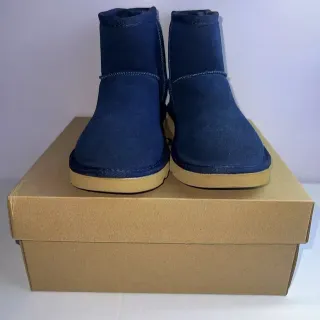 UGG Classic Mini Navy Suede Snow Boots
