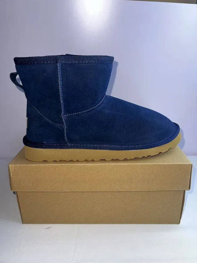 UGG Classic Mini Navy Suede Snow Boots 3