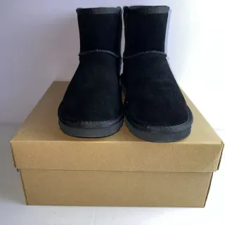 UGG Classic Short Black Suede Snow Boots