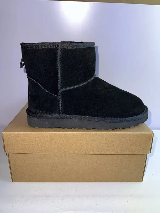 UGG Classic Short Black Suede Snow Boots 3