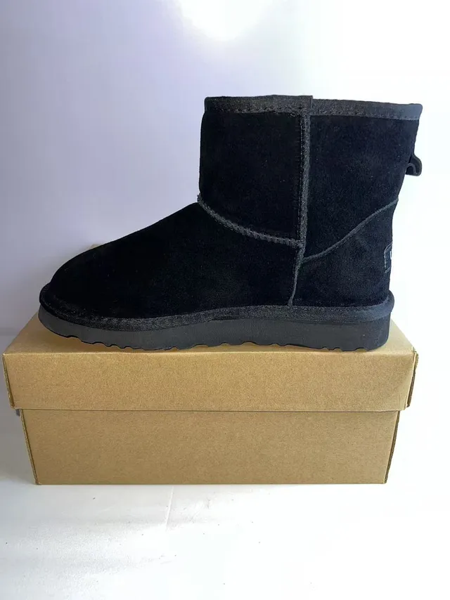 UGG Classic Short Black Suede Snow Boots 4