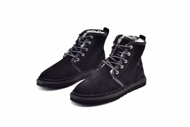 UGG Harkley Black Suede Lace-Up Ankle Boots 2