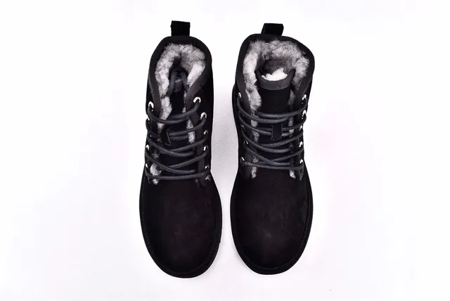 UGG Harkley Black Suede Lace-Up Ankle Boots 3