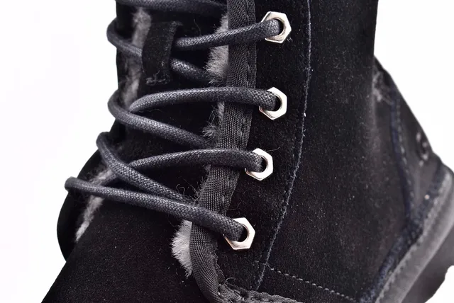 UGG Harkley Black Suede Lace-Up Ankle Boots 5
