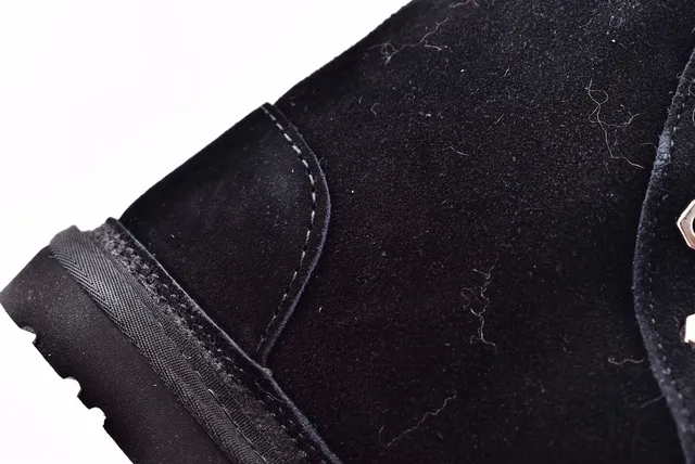 UGG Harkley Black Suede Lace-Up Ankle Boots 6