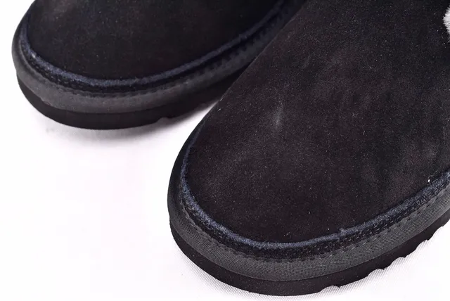 UGG Harkley Black Suede Lace-Up Ankle Boots 10